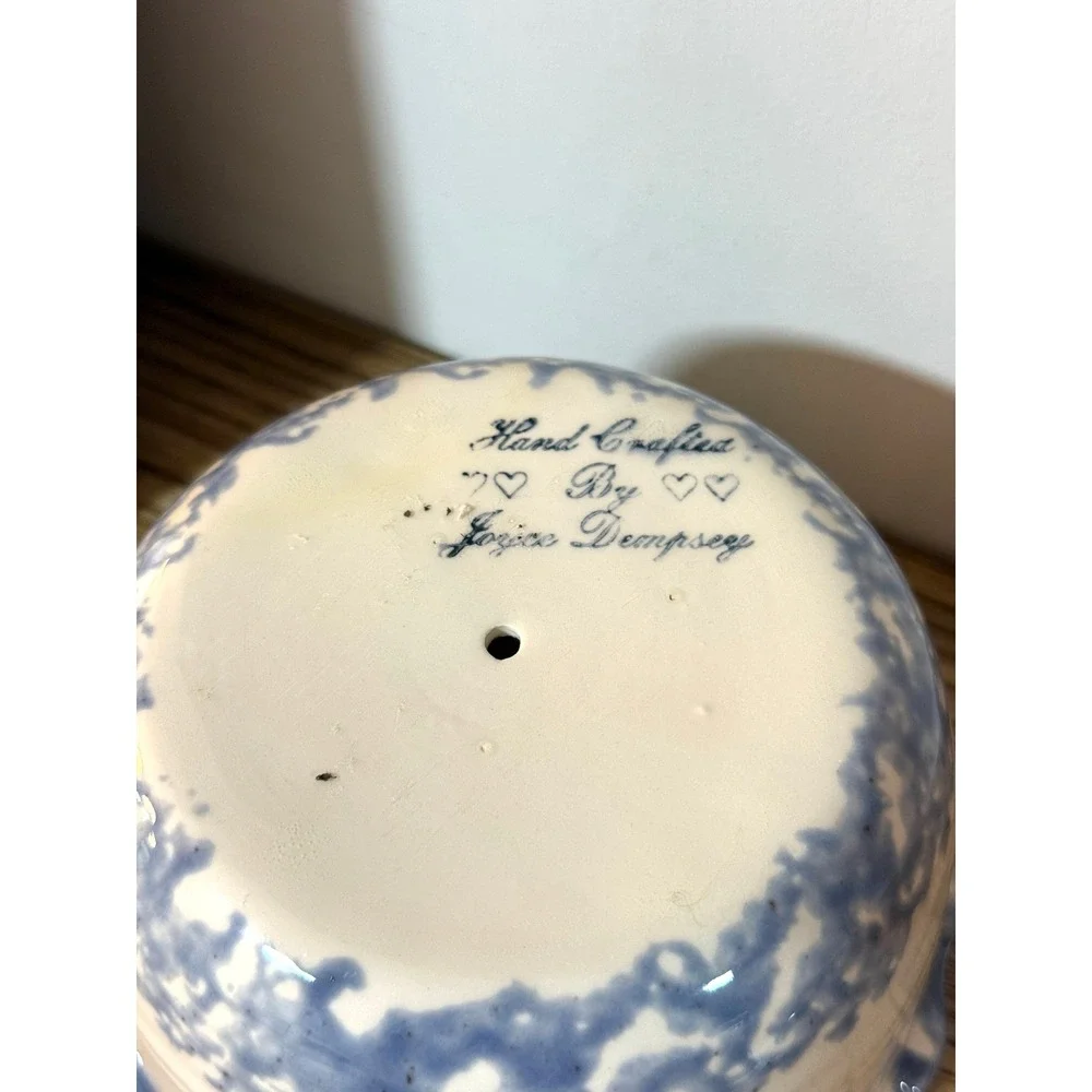 Handmade Blue & White Ceramic Ring Dish Joyce Dempsey Pottery